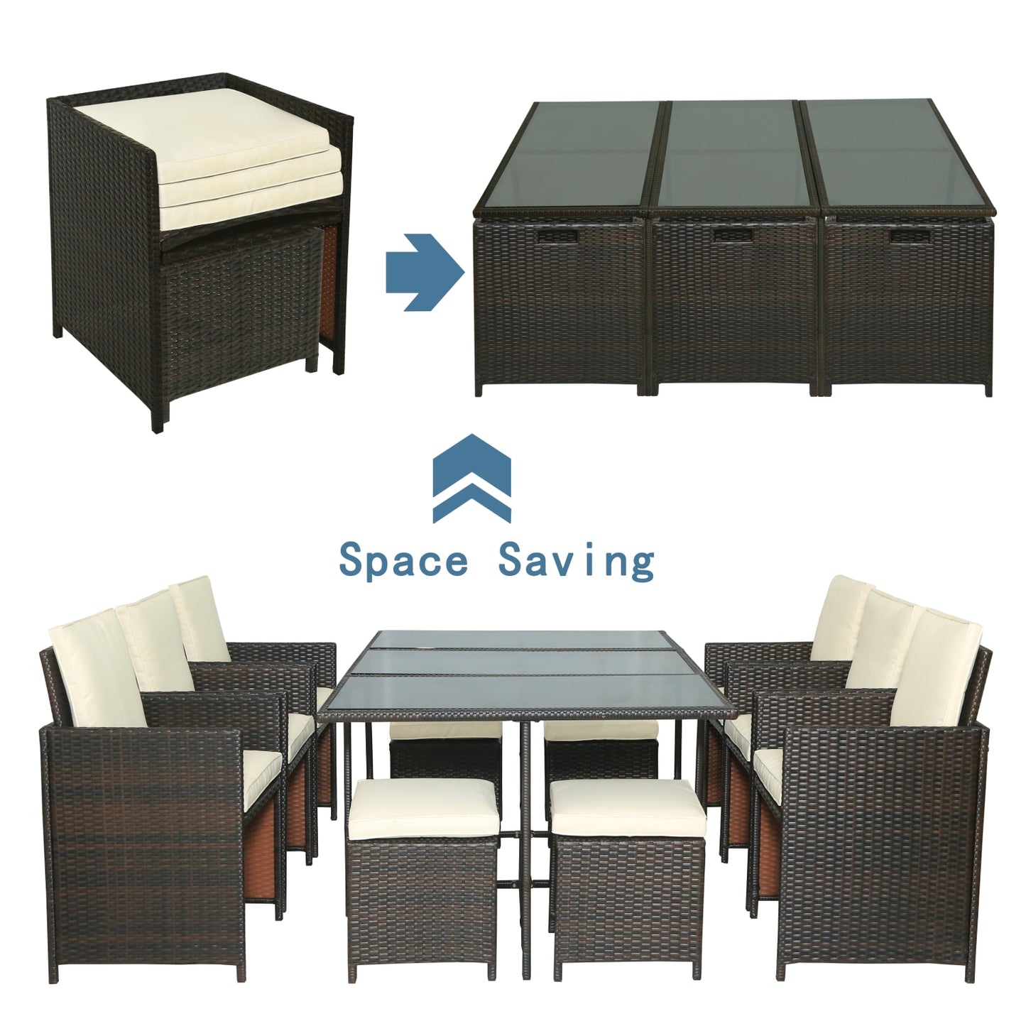 11-Piece Outdoor Patio  Dining Table Set