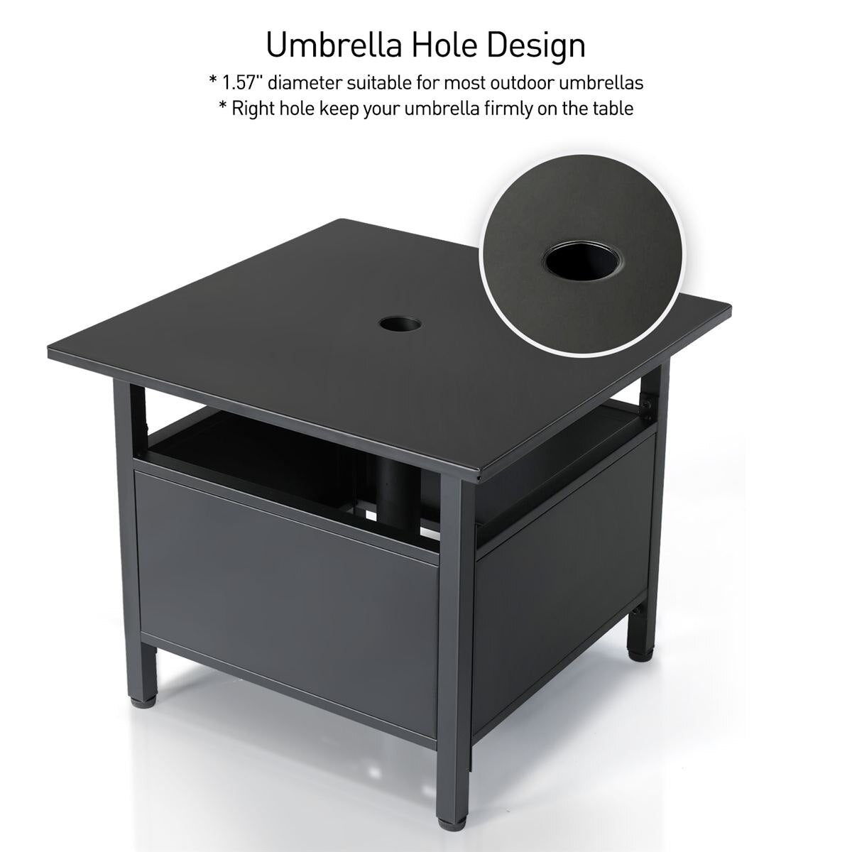 Patio Side Table With Umbrella